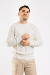 MAGLIONE UOMO GIROCOLLO MAGLIA CINIGLIA PULLOVER TRECCIA CASUAL