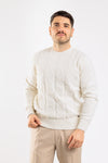 MAGLIONE UOMO GIROCOLLO MAGLIA CINIGLIA PULLOVER TRECCIA CASUAL