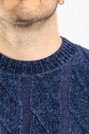 MAGLIONE UOMO GIROCOLLO MAGLIA CINIGLIA PULLOVER TRECCIA CASUAL