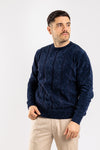 MAGLIONE UOMO GIROCOLLO MAGLIA CINIGLIA PULLOVER TRECCIA CASUAL