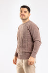 MAGLIONE UOMO GIROCOLLO MAGLIA CINIGLIA PULLOVER TRECCIA CASUAL