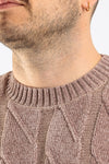 MAGLIONE UOMO GIROCOLLO MAGLIA CINIGLIA PULLOVER TRECCIA CASUAL