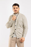 CARDIGAN UOMO MAGLIONE GIACCA CON BOTTONI E ZIP COLLO ALTO