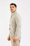 CARDIGAN UOMO MAGLIONE GIACCA CON BOTTONI E ZIP COLLO ALTO