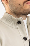 CARDIGAN UOMO MAGLIONE GIACCA CON BOTTONI E ZIP COLLO ALTO