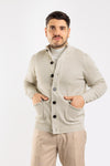 CARDIGAN UOMO MAGLIONE GIACCA CON BOTTONI E ZIP COLLO ALTO