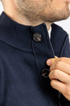 CARDIGAN UOMO MAGLIONE GIACCA CON BOTTONI E ZIP COLLO ALTO