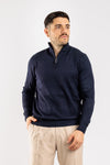 MAGLIA UOMO MAGLIONCINO MEZZA ZIP TINTA UNITA CASUAL COMFORT