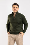 MAGLIA UOMO MAGLIONCINO MEZZA ZIP TINTA UNITA CASUAL COMFORT