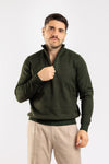 MAGLIA UOMO MAGLIONCINO MEZZA ZIP TINTA UNITA CASUAL COMFORT