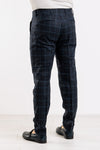 PANTALONE UOMO A QUADRI SARTORIALE MADE IN ITALY MISTO LANA CON PINCES