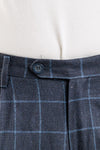 PANTALONE UOMO A QUADRI SARTORIALE MADE IN ITALY MISTO LANA CON PINCES