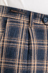 PANTALONE UOMO SARTORIALE A QUADRI MISTO LANA PINCES MADE IN ITALY