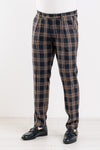 PANTALONE UOMO SARTORIALE A QUADRI MISTO LANA PINCES MADE IN ITALY