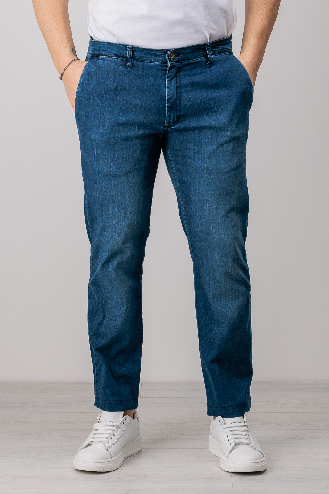 JEANS UOMO TASCA AMERICA DENIM LEGGERO SLIM MADE IN ITALY