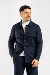 CAMICIA UOMO OVER SHIRT JERSEY PUNTO MILANO CON TASCHE MADE IN ITALY