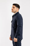 CAMICIA UOMO OVER SHIRT JERSEY PUNTO MILANO CON TASCHE MADE IN ITALY