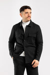 CAMICIA UOMO OVER SHIRT JERSEY PUNTO MILANO CON TASCHE MADE IN ITALY