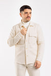 CAMICIA UOMO OVER SHIRT JERSEY PUNTO MILANO CON TASCHE MADE IN ITALY