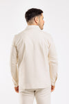 CAMICIA UOMO OVER SHIRT JERSEY PUNTO MILANO CON TASCHE MADE IN ITALY
