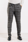 PANTALONI UOMO SARTORIALI FANTASIA QUADRI TASCA AMERICA PINCES SLIM