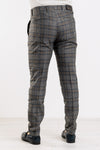 PANTALONI UOMO SARTORIALI FANTASIA QUADRI TASCA AMERICA PINCES SLIM