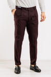 PANTALONE UOMO SARTORIALE TASCA AMERICA PINCES TINTA UNITA MADE IN ITALY