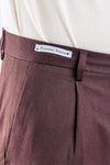 PANTALONE UOMO SARTORIALE TASCA AMERICA PINCES TINTA UNITA MADE IN ITALY