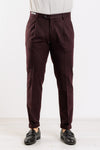 PANTALONE UOMO SARTORIALE TASCA AMERICA PINCES TINTA UNITA MADE IN ITALY