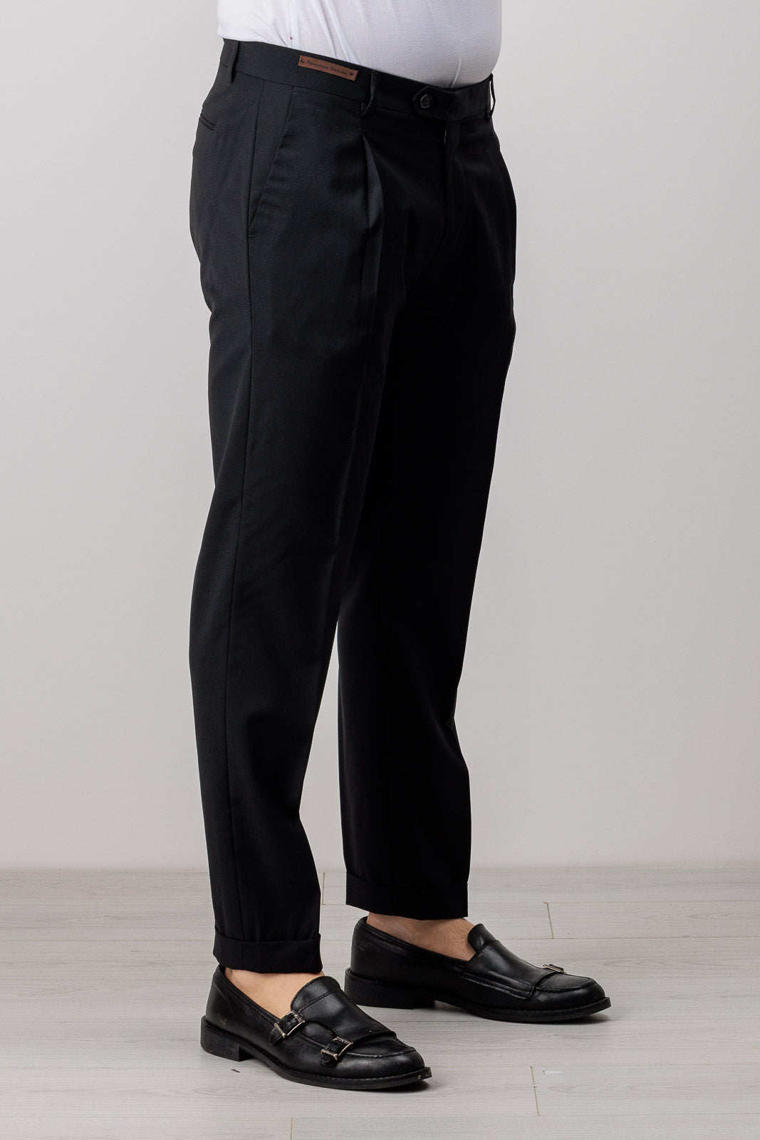 Pantaloni Uomo Eleganti Slim Fit Nero - 5 Tasche - Cotone - Made In Italy Cristiano Battistini D959